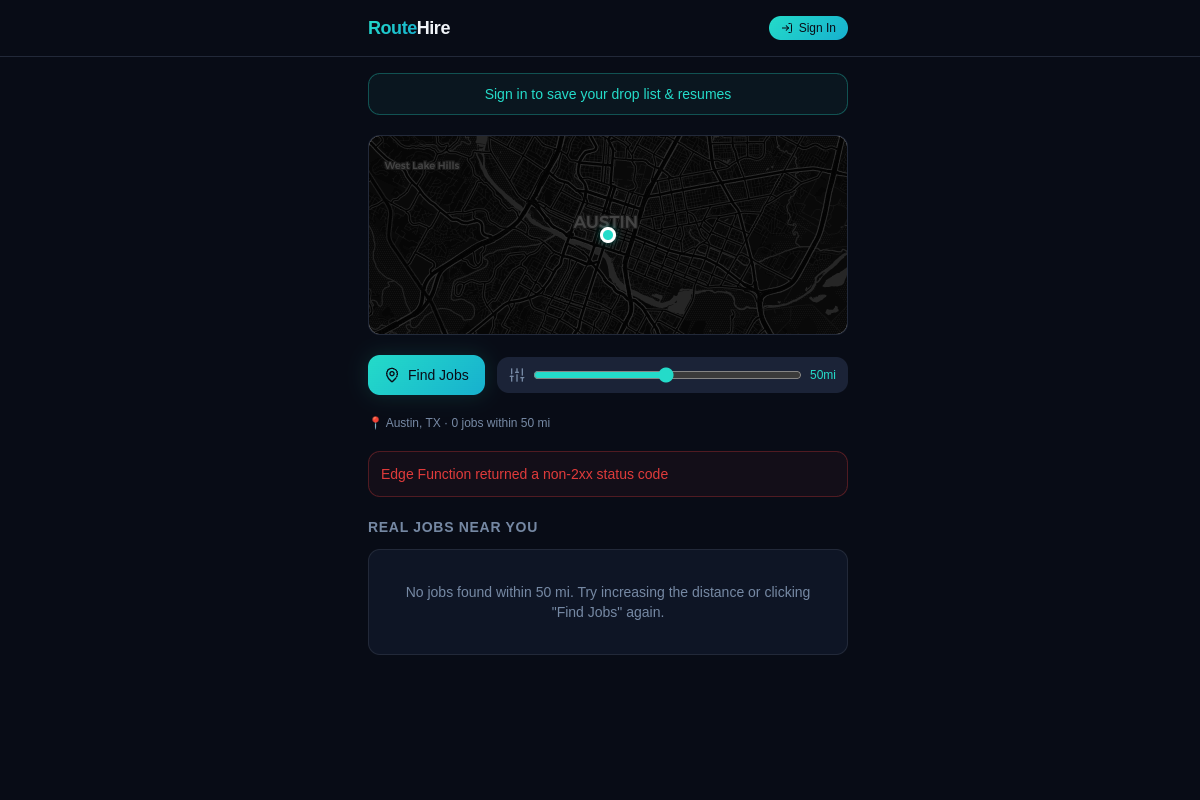 Route & Resume screenshot